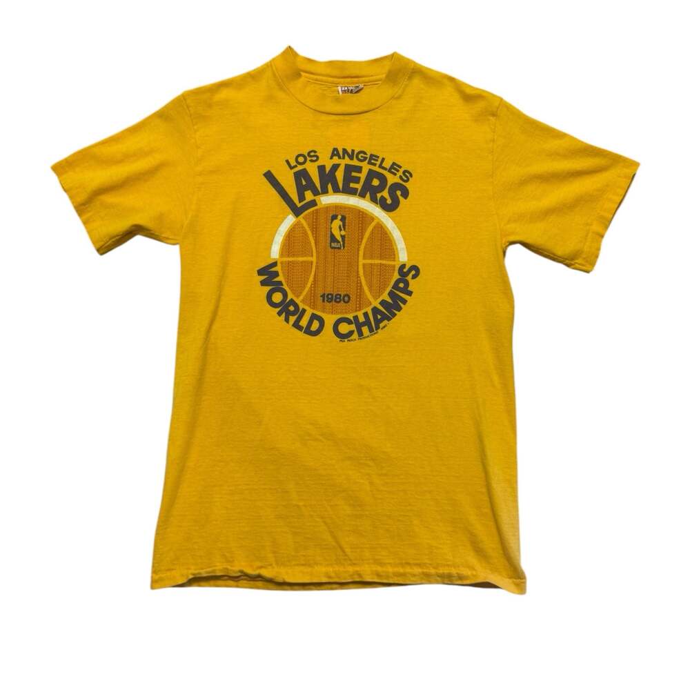 Vintage 1980 Los Angeles Lakers World Champions NBA Single Stitch T-Shirt